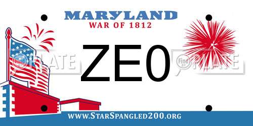 ZE0 Maryland License Plate
