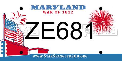 ZE681 Maryland License Plate