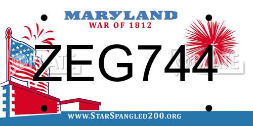 ZEG744 Maryland License Plate