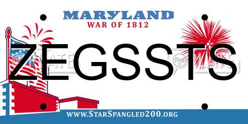 ZEGSSTS Maryland License Plate
