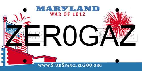 ZER0GAZ Maryland License Plate
