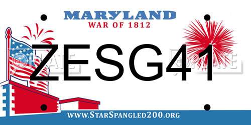 ZESG41 Maryland License Plate
