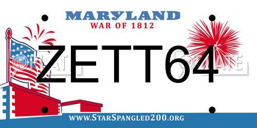 ZETT64 Maryland License Plate