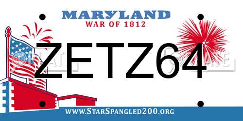 ZETZ64 Maryland License Plate