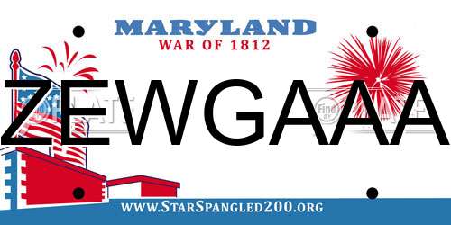ZEWGAAA Maryland License Plate