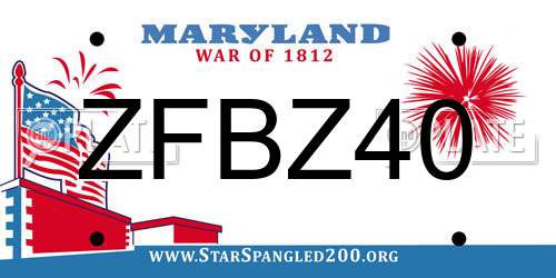 ZFBZ40 Maryland License Plate