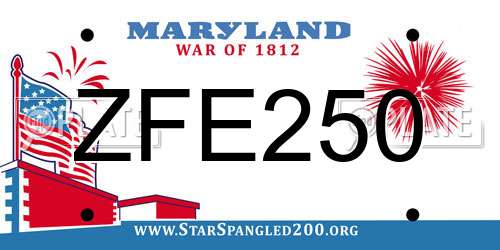 ZFE250 Maryland License Plate