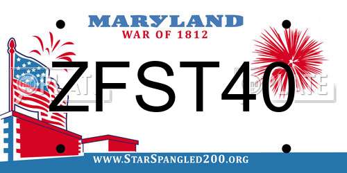 ZFST40 Maryland License Plate