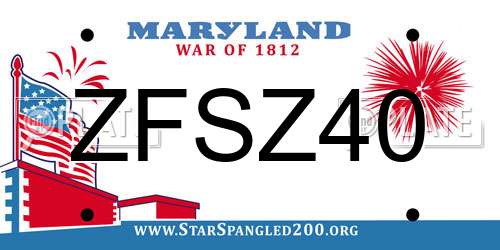ZFSZ40 Maryland License Plate