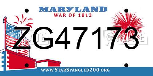 ZG47173 Maryland License Plate