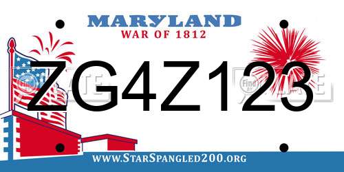 ZG4Z123 Maryland License Plate