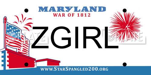 ZGIRL Maryland License Plate
