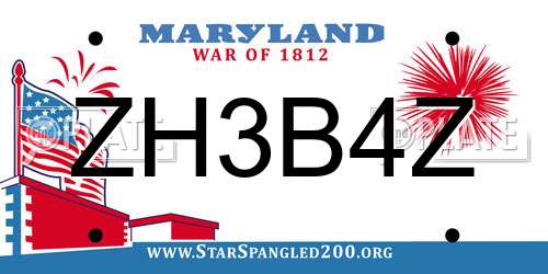 ZH3B4Z Maryland License Plate