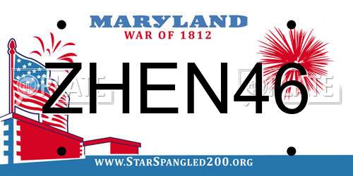 ZHEN46 Maryland License Plate