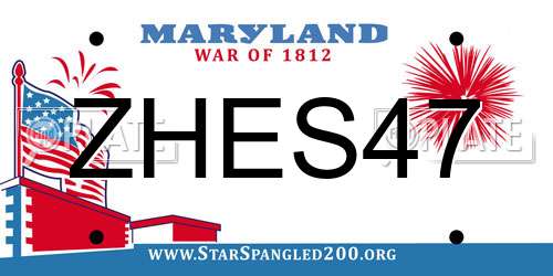 ZHES47 Maryland License Plate