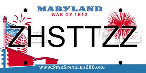 ZHSTTZZ Maryland License Plate