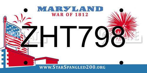 ZHT798 Maryland License Plate