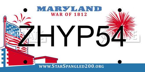 ZHYP54 Maryland License Plate
