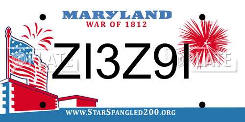 ZI3Z9I Maryland License Plate