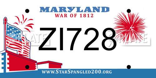 ZI728 Maryland License Plate