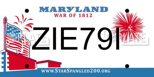 ZIE79I Maryland License Plate