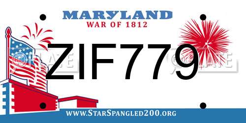 ZIF779 Maryland License Plate