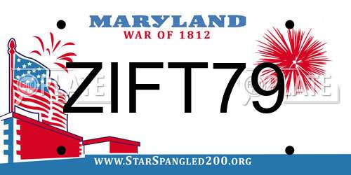 ZIFT79 Maryland License Plate
