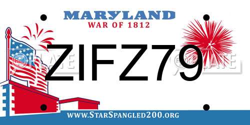 ZIFZ79 Maryland License Plate