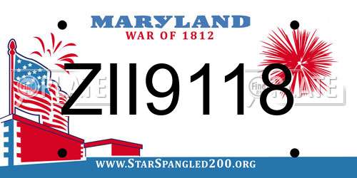 ZII9118 Maryland License Plate