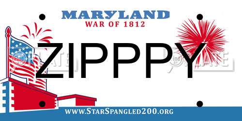ZIPPPY Maryland License Plate