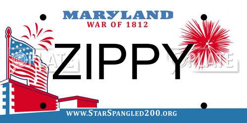 ZIPPY Maryland License Plate
