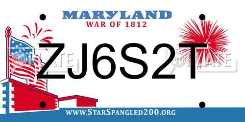 ZJ6S2T Maryland License Plate
