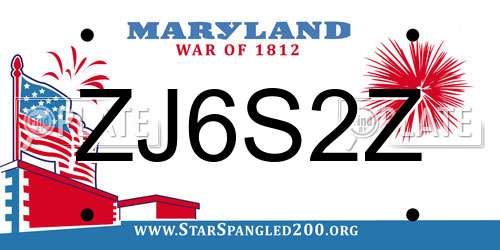ZJ6S2Z Maryland License Plate