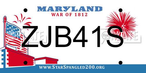 ZJB41S Maryland License Plate