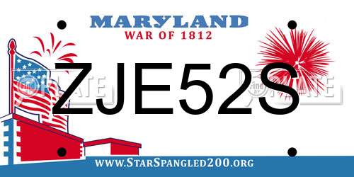 ZJE52S Maryland License Plate