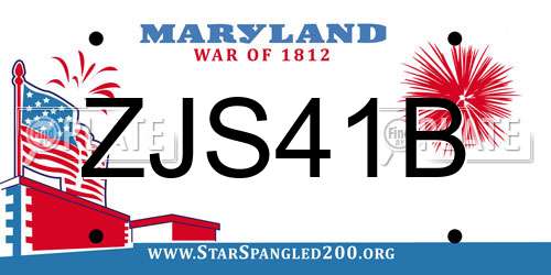 ZJS41B Maryland License Plate