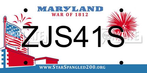 ZJS41S Maryland License Plate