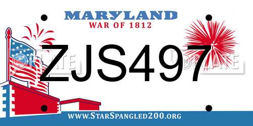 ZJS497 Maryland License Plate