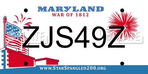 ZJS49Z Maryland License Plate
