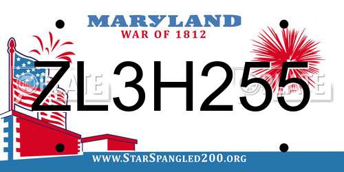 ZL3H255 Maryland License Plate