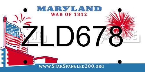 ZLD678 Maryland License Plate