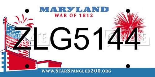 ZLG5144 Maryland License Plate