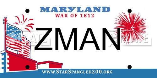 ZMAN Maryland License Plate
