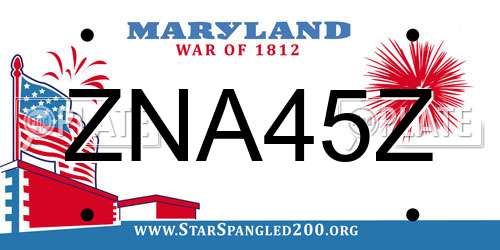 ZNA45Z Maryland License Plate