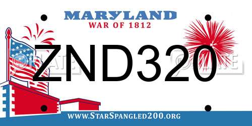 ZND320 Maryland License Plate