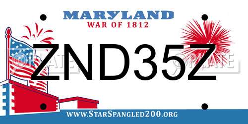 ZND35Z Maryland License Plate