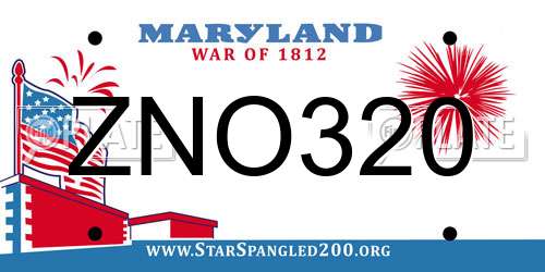 ZNO320 Maryland License Plate