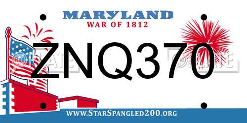 ZNQ370 Maryland License Plate