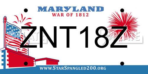 ZNT18Z Maryland License Plate