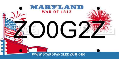 ZO0G2Z Maryland License Plate